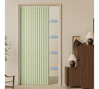 Thermal Door No Drill Room Divider with Magnetic Closure Easy Slide Kitchen Wardrobe Adhesive Mount Wind Protect Green W50*H180cm