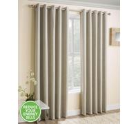 Thermal eyelet lined pair curtains Enhanced Living Vogue Cream