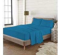 Thermal Flannelette Fitted Sheet 100% Brushed Cotton Ultra Soft, Warm & Cosy Extra Deep 16"/40cm Pocket Hotel Quality Bottom Bed Sheets Single, Double, King, Super King (Teal, 4FT Small Double)