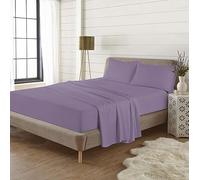 Thermal Flannelette Fitted Sheet 100% Brushed Cotton Ultra Soft, Warm & Cosy Extra Deep 16"/40cm Pocket Hotel Quality Bottom Bed Sheets Single, Double, King, Super King (Lilac, Double)