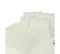 Thermal Flannelette Top/Flat Sheets, Soft Brushed Cotton Sheets (Cream, Double)