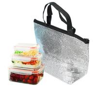 Thermal Food Bag - Aluminum Foil Thermal Pack,Spacious Insulated Aluminum Food Bag for Beach, Workplace, Travel, Home, Grocery, Camping, Shopping, School, Takeaway Delivery