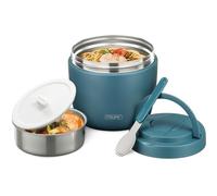 Thermal Food Container 970 ml, Thermal Bowl with Lid, Stainless Steel Warming Container with Spoon, Thermos Flask Food Leak-Proof, Thermal Lunch Box for Soups, Baby Porridge, Porridge (Light Blue)