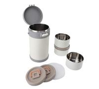 Thermal Food Jar with Spill Proof Lid and 3 Lunch Boxes for School Office 304 Stainless Steel Lunch Box (White)