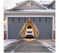 Thermal Garage Door Insulated Curtain 299 x 295cm, Reusable Garage Interior Curtain, Keep Cool in Summer, Freeze Protection, Radiant Heat Barrier, Waterproof Insulation Panel, Gray