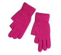 Thermal Gloves Womens aterproof Promo 23cm Winter Knitted Screen Gloves Adult Gloves Wooly Gloves (Hot Pink, One Size)