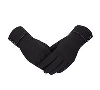 Thermal Gloves Womens Comfortable Windproof Full Finger Glove Soft Cotton Protection Gloves Stretchy Blend Touch Screen Glove Short Anti Vibration Mittens for Cold Winter Outdoor Sports Riding