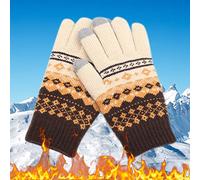 Thermal Gloves Womens,Warm Snowflake With Screen Knitted Fashionable Winter Women's Phone Gloves Mobile Gloves And Men's Adult And And Printing Thick Gloves (A, One Size)