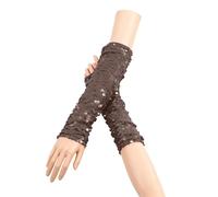 Thermal Gloves, Work Gloves Winter Women's Long Glittering Mittens With Scale Pattern Sequin Style For A Trendy Evening Outfit