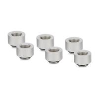 Thermal Grizzly DeltaMate Extender MF10 - Matte-Nickel - 6-Pack - 10 mm G1/4 Male-to-Female Spacer for Custom PC Water-Cooling