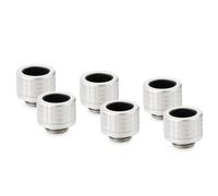 Thermal Grizzly DeltaMate HT14 - Matte-Nickel - 6-Pack - Hard-Tube Water Cooling Fitting - G1/4'' Thread, CNC-Machined Brass, Knurled Compression Ring for 14 mm OD Hard Tubing