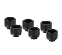 Thermal Grizzly DeltaMate HT16 - Matte-Black - 6-Pack - Hard-Tube Water Cooling Fitting - G1/4'' Thread, CNC-Machined Brass, Knurled Compression Ring for 16 mm OD Hard Tubing