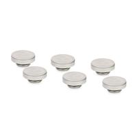 Thermal Grizzly DeltaMate Plug - Matte-Nickel - 6-Pack - Low-Profile G1/4 Sealing Cap for Custom PC Water-Cooling