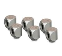 Thermal Grizzly DeltaMate Rotary 90° Matt Nickel Fittings - 6 Pack