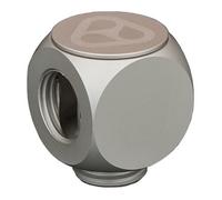 Thermal Grizzly DeltaMate Rotary T Fitting - Matte-Nickel - G1/4 Male + Dual Female Tee Connector for Custom PC Water-Cooling