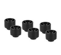 Thermal Grizzly DeltaMate ST16 - Matte-Black - 6-Pack - Soft-Tube Water Cooling Compression Fitting - G1/4'' Thread, Knurled Compression Ring for 10 mm ID / 16 mm OD