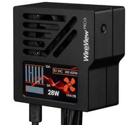 Thermal Grizzly WireView Pro II GPU Black Wired - GPU Monitoring Device 12V-2x6 PCIe Current Voltage Temperature Display, Per-Pin Data Logging, 15.7 in Cable, Black Aluminum Case, Mounting Brackets