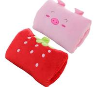 Thermal Hand Pillow for Children, 2 Pieces Soft Plush Hug Pillow, Non-Electric for Travel, Bed, Car or Desk, Winter Animal Design, 30 x 10 x 20 cm