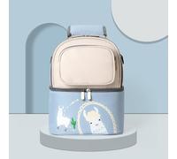 Thermal Insulated 5 Piece Breast Milk Cooler Bag, Insulated Baby Nursing Bag Portable Bottle Cooler Backpack Practical Breastmilk Storage Backpack for Daily Outings (Beige Sky Blue)