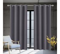 Thermal Insulated Blackout Curtains 144 x 155 cm Room Darkening Pencil Pleat Dim Out Eyelet Curtains for Living Room Bedroom Windows Nursery, Dark Grey