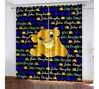 Thermal Insulated Blackout Curtains 2 Panels, 3D Cute Cartoon Lion Print Modern Eyelet Drapes For Living Room Bedroom, Kids Curtains Ring Top Nursery Decoration 71 Inch Drop