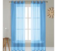 Thermal Insulated Blackout Curtains 270x160 cm, UV Protection, Light Blocking, Grommet Drapes, Anti-Fly for Weddings & Christmas, Sky Blue Home Decoration