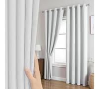 Thermal Insulated Blackout Curtains 50x60 cm Noise-Reducing Room Darkening Drapes with Grommets Ideal for Bedroom and Living Room White Energy-Efficient Privacy Solution