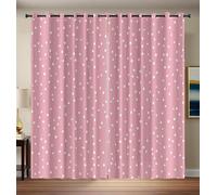 Thermal Insulated Blackout Curtains 90 Inch Drop 2 Panels Vintage Polka Dots Eyelet Design Noise Reduction for Bedroom & Living Room Soft Fabric 66x90 Inch