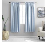 Thermal Insulated Blackout Curtains for Children's Room, Drawstring, for Bedroom, 2 Panels, 42" x 63" (W x L), Light Cerulean Blue
