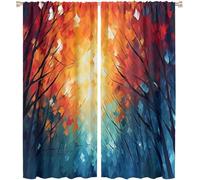 Thermal Insulated Blackout Curtains90% Light Blocking3D Forest Trees PrintModern for Living Room Kitchen Kids Room & OfficeCold & Heat Protection