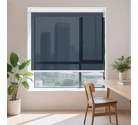Thermal Insulated Blackout Roller Shade - Heavy-Duty PVC UV Blocking Window Cover with One-Way Privacy, Reduces Heat Transfer for Balcony, Office & Home - Sun Heat Blocking Shade(W130X140CM)