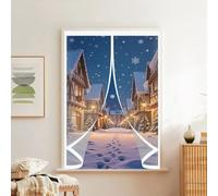 Thermal Insulated Curtain 126 x 88 cm Weatherproof Winter Warm Screen, Warm Winter, Windproof Waterproof Clear Magnetic Curtain, Screen Curtains for Balcony, Patio, A