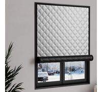 Thermal Insulated Curtain 60 x 155 cm Windproof, Cold-Proof, Warm Kälteschutzfolie Fenster Self-Adhesive with Hook Loop, Easy to Install Custom Sizes, Grey