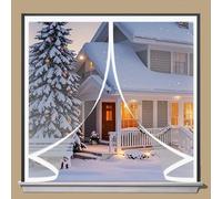 Thermal Insulated Curtain 67 x 76 cm Transparent, Cold and Noise Proof, Windproof Waterproof Auto Closing Winter Curtain Blanket, Thermal Screen for Balcony, Patio, A