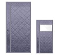 Thermal Insulated Curtain, Magnetic Visible Door Covers No Drilling 80 90 100 120 140 160cm Doorway Curtain Insulated Screen Door Cove(Gray,W 145 x H 190cm)