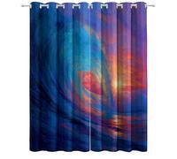 Thermal Insulated Curtains for Bedroom & Kitchen, Long Door Drape, Energy Efficiency Blackout Eyelet Drapes, 46 x 54 Inch 2 Panels, total W 234 x L 138 cm Waves Ocean Waves Sunset Beauty The Sea
