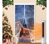 Thermal Insulated Door Curtain 110 x 155 cm Warm Winter, Windproof Soundproofing, Windproof Waterproof, Thermal Magnetic Door Screen Cover for Patios, Front Doors, A