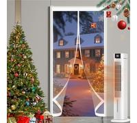 Thermal Insulated Door Curtain 115 x 260 cm Self-Sealing PVC Weatherproof Winter Warm, Cold and Noise Proof Thermal and Insulated Door Curtain for Patios, Front Doors, A