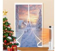 Thermal Insulated Door Curtain 155 x 206 cm Warm Winter, Windproof Soundproofing, Windproof Waterproof, Thermal Magnetic Screen Door for Balcony Patio, A