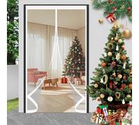 Thermal Insulated Door Curtain 175 x 235 cm Transparent, Cold and Noise Proof, Windproof Waterproof Auto Closing Clear Magnetic Door Curtain for Balcony Patio, A