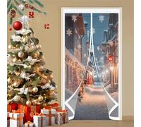 Thermal Insulated Door Curtain 195 x 195 cm Transparent, Cold and Noise Proof, Windproof Waterproof Auto Closing Windproof Door Screen Cover for Balcony Patio, A