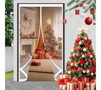 Thermal Insulated Door Curtain 215 x 185 cm Warm Winter, Windproof Soundproofing, Windproof Waterproof, Thermal Transparent PVC Magnetic Door Curtain for Balcony Patio, A