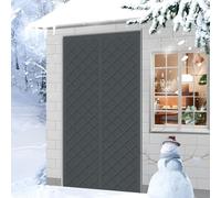 Thermal Insulated Door Curtain, 60-150cm W × 180-240cm L Thicken Cotton & Oxford Magnetic Door Cover, Self-Sealing Thermal Door Curtains for Winter Weatherproof Draft Stopper(Gray,140X215cm)
