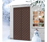 Thermal Insulated Door Curtain, 60-150cm W × 180-240cm L Thicken Cotton & Oxford Magnetic Door Cover, Self-Sealing Thermal Door Curtains for Winter Weatherproof Draft Stopper(Brown,100X230cm)