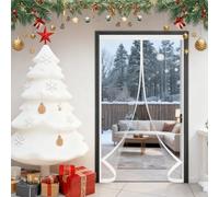 Thermal Insulated Door Curtain 92 x 110 cm Self-Sealing PVC Weatherproof Winter Warm, Cold and Noise Proof Thermal Doors Screen, Curtain Fits for Balcony Patio, A