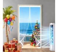 Thermal Insulated Door Curtain 92 x 260 cm Weatherproof Winter Warm Screen, Warm Winter, Windproof Waterproof Thermal Magnetic Door Curtain for Patios, Front Doors, A