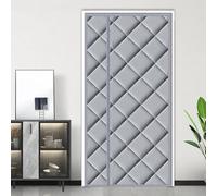 Thermal Insulated Door Curtain, Magnetic Thermal Door Curtain for Windproof, Thicken Oxford Fabric & Multi-Layer Cotton(Gray,W80cm*H200cm)