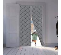 Thermal Insulated Door Curtain, Thick Oxford & Cotton Draft Stopper Cover with Magnetic Closure, Soundproof & Pet Friendly Easy Install, Fits 60 70 80 90 100 110 120 cm Door(Gray,100X235cm)