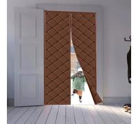 Thermal Insulated Door Curtain, Thick Oxford & Cotton Draft Stopper Cover with Magnetic Closure, Soundproof & Pet Friendly Easy Install, Fits 60 70 80 90 100 110 120 cm Door(Brown,130X235cm)