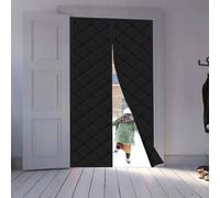Thermal Insulated Door Curtain, Thick Oxford & Cotton Draft Stopper Cover with Magnetic Closure, Soundproof & Pet Friendly Easy Install, Fits 60 70 80 90 100 110 120 cm Door(Black,60X180cm)